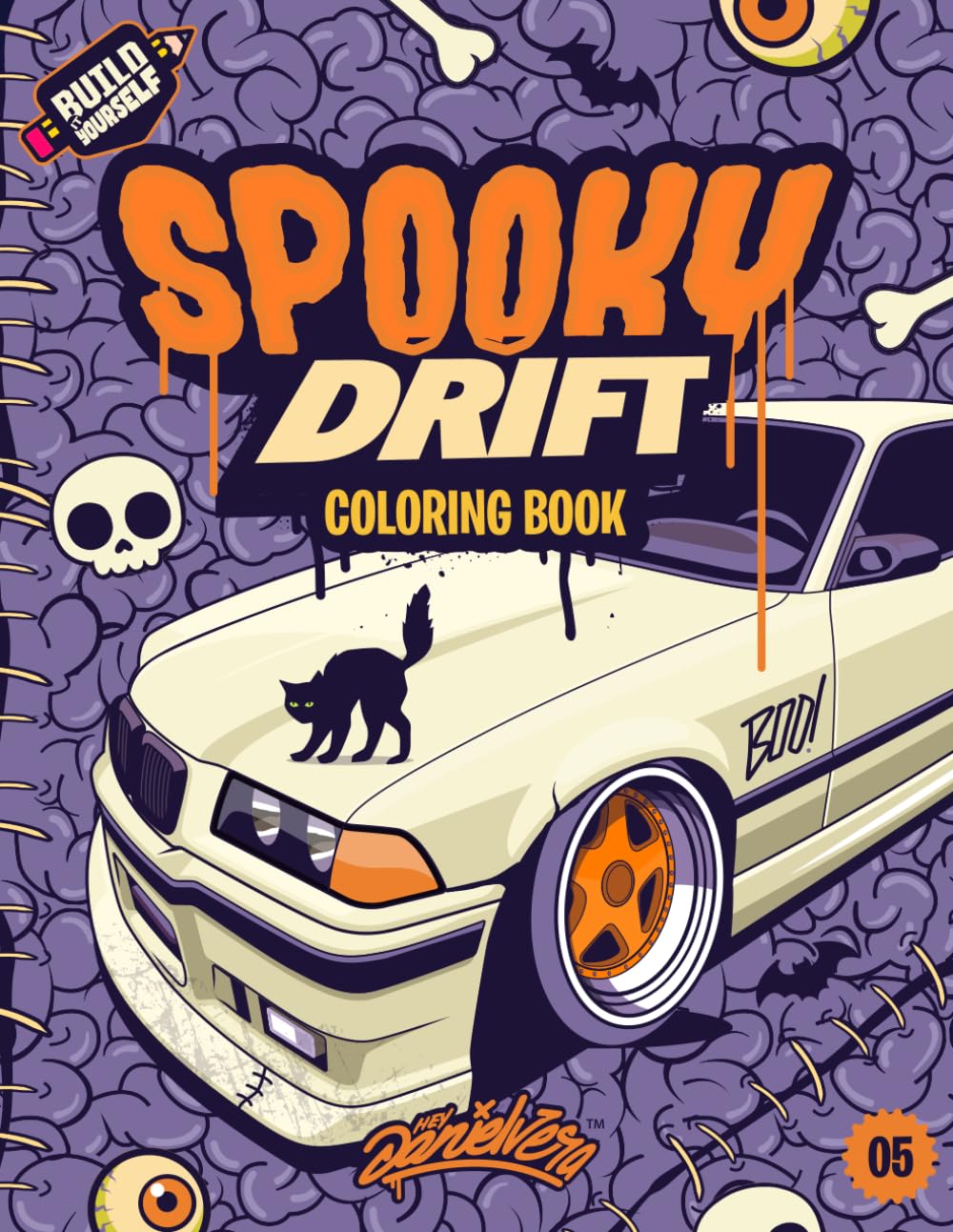 Spooky Drift (Special Edition) Coloring Book: Fun automotive adventure with 40 scary cars coloring pages for kids & teens Ages 6-18