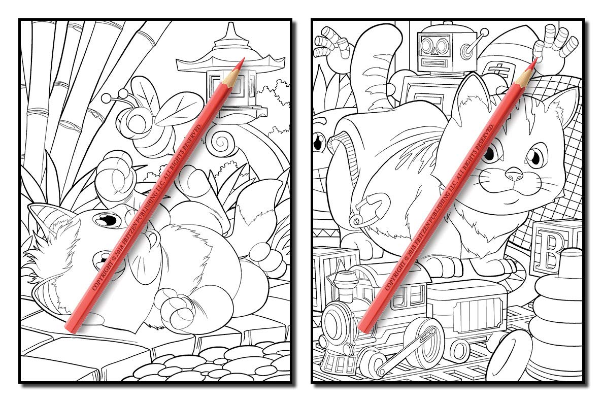 Cute Cats: An Adult Coloring Book with Funny Cats, Adorable Kittens, and Hilarious Scenes for Cat Lovers