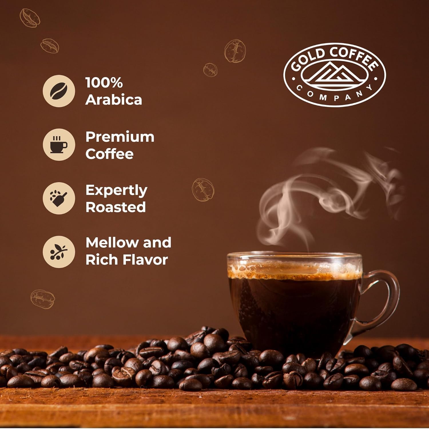 Gold Coffee | Kanaloa Premium House Blend, Medium Roast, Whole Bean | 100% Arabica Coffee | 1 lb.