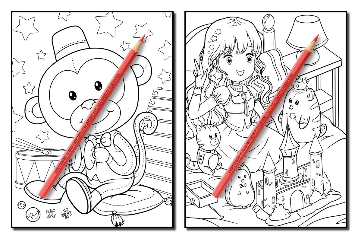 Stuffed Animals: An Adorable Coloring Book with Cute Animals, Playful Kids, and Fun Scenes for Relaxation (Cute Animal Coloring Books)