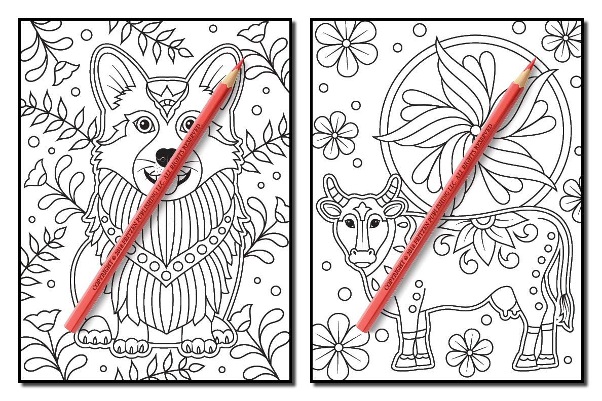 Animals for Beginners: An Adult Coloring Book with Fun, Easy, and Relaxing Coloring Pages