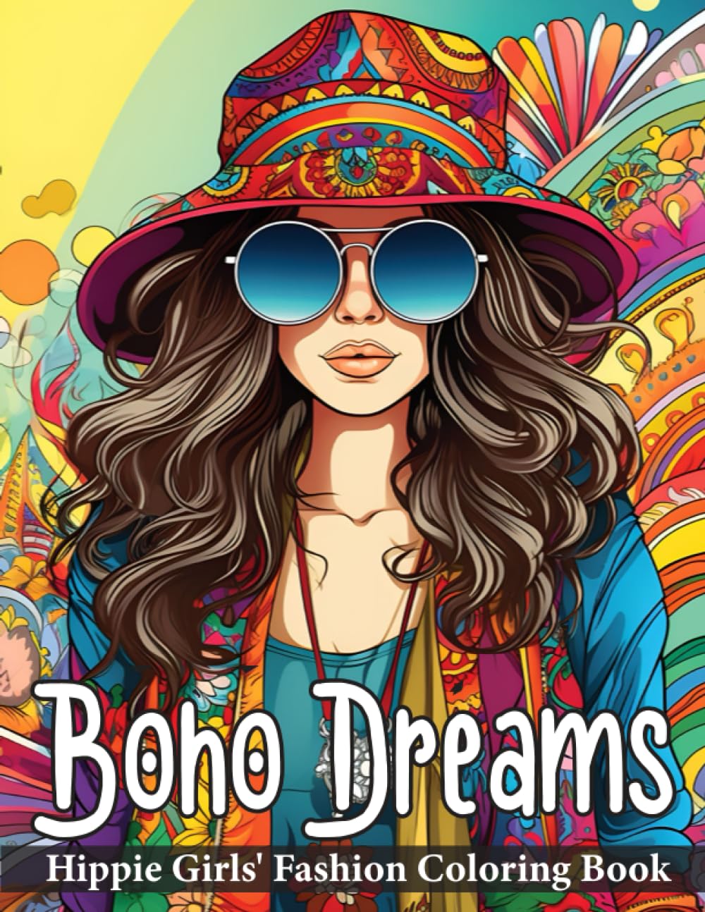 Boho Dreams - Hippie Girls' Fashion Coloring Book: Beauty of Bohemian Style, with Flowing Clothing, Delicate Accessories, and Nature-Inspired Adornments