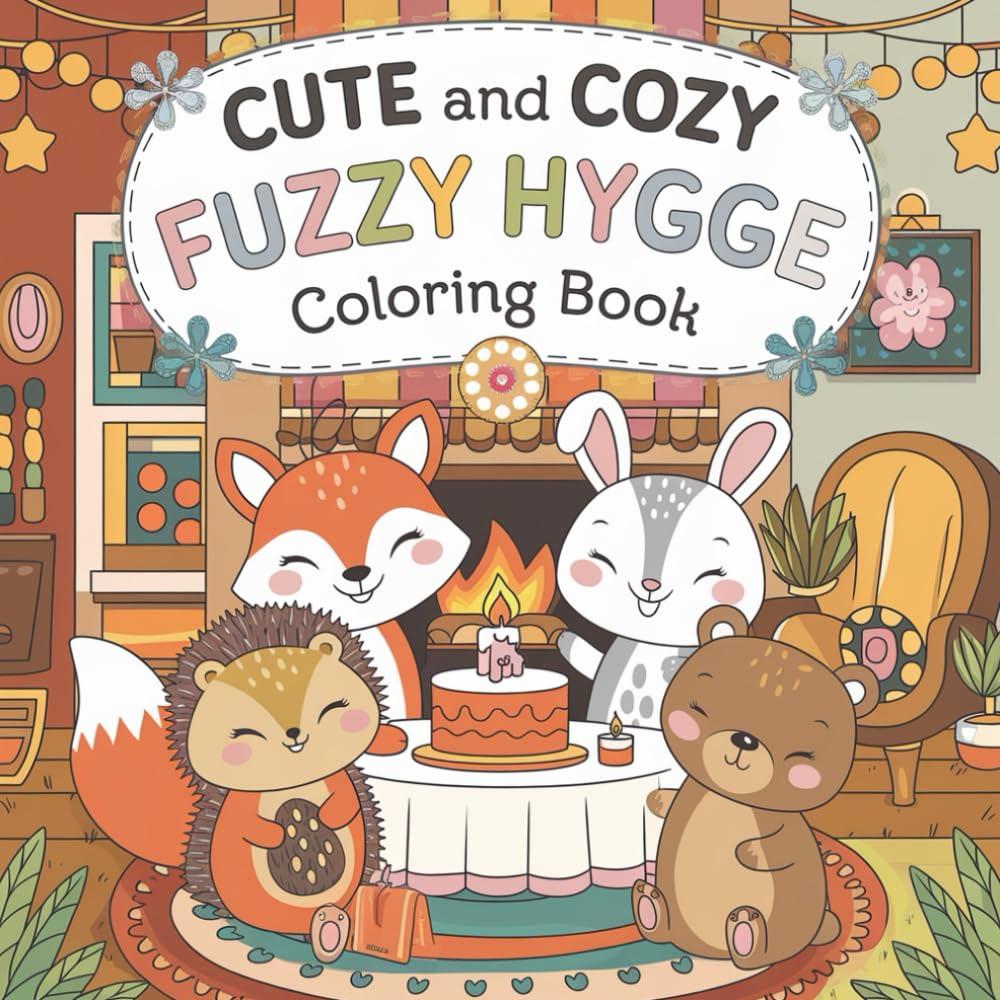 Cute and Cozy Fuzzy Hygge Coloring Book: Relaxing and Fun Coloring Pages Inspired by Comfort, Cuteness & Calm for Relaxation & Mindfulness Designs for All Ages