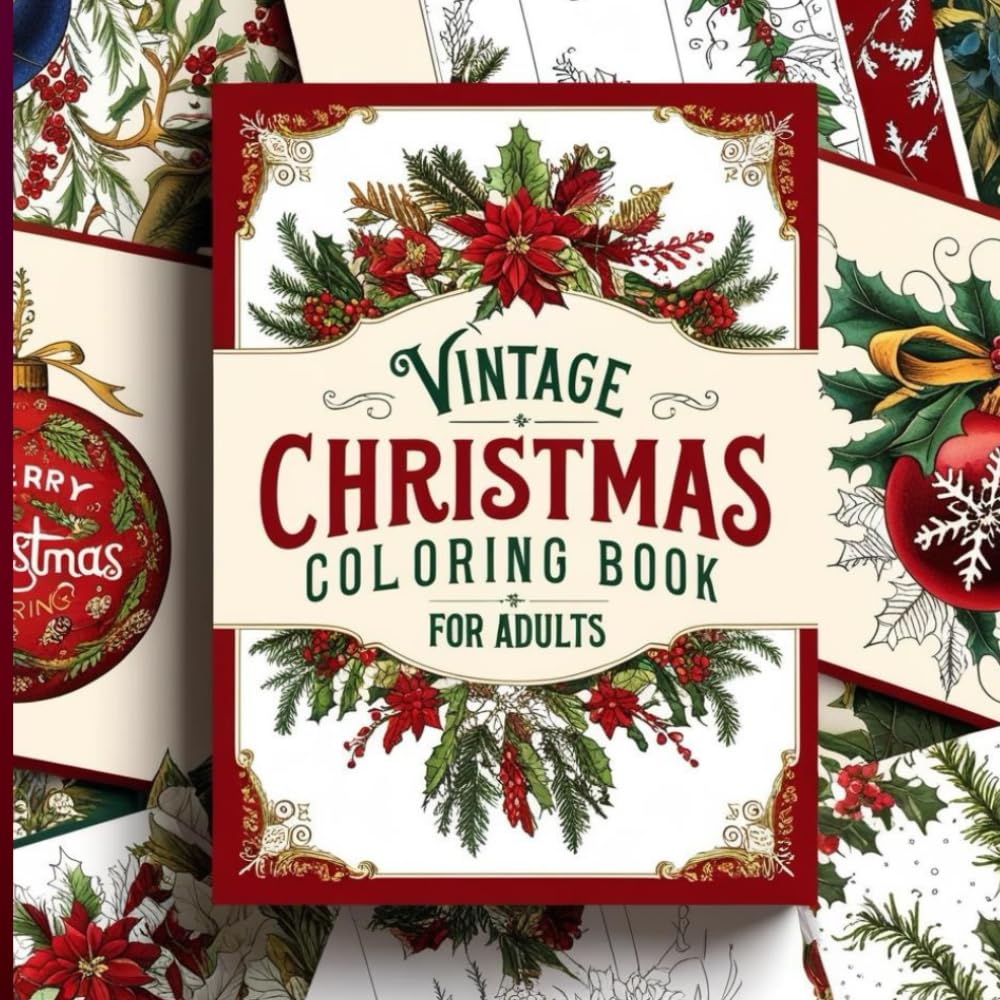 Vintage Christmas Coloring Book for Adults: Timeless Festive Scenes and Classic Holiday Charm: Retro Old Fashioned Christmas Vintage Coloring Book For Adults