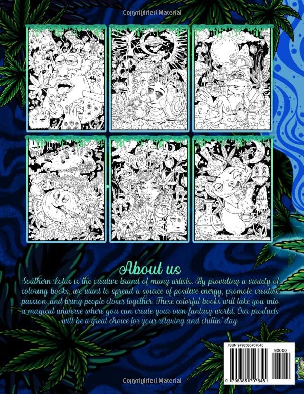 Stoner Midnight Coloring Book: Funny Illustrations Of Bizarre Nightlife Creatures, Trippy Papers And Relaxation Gifts For Adults Teens Colorists To Enjoy The World Of High Vibes