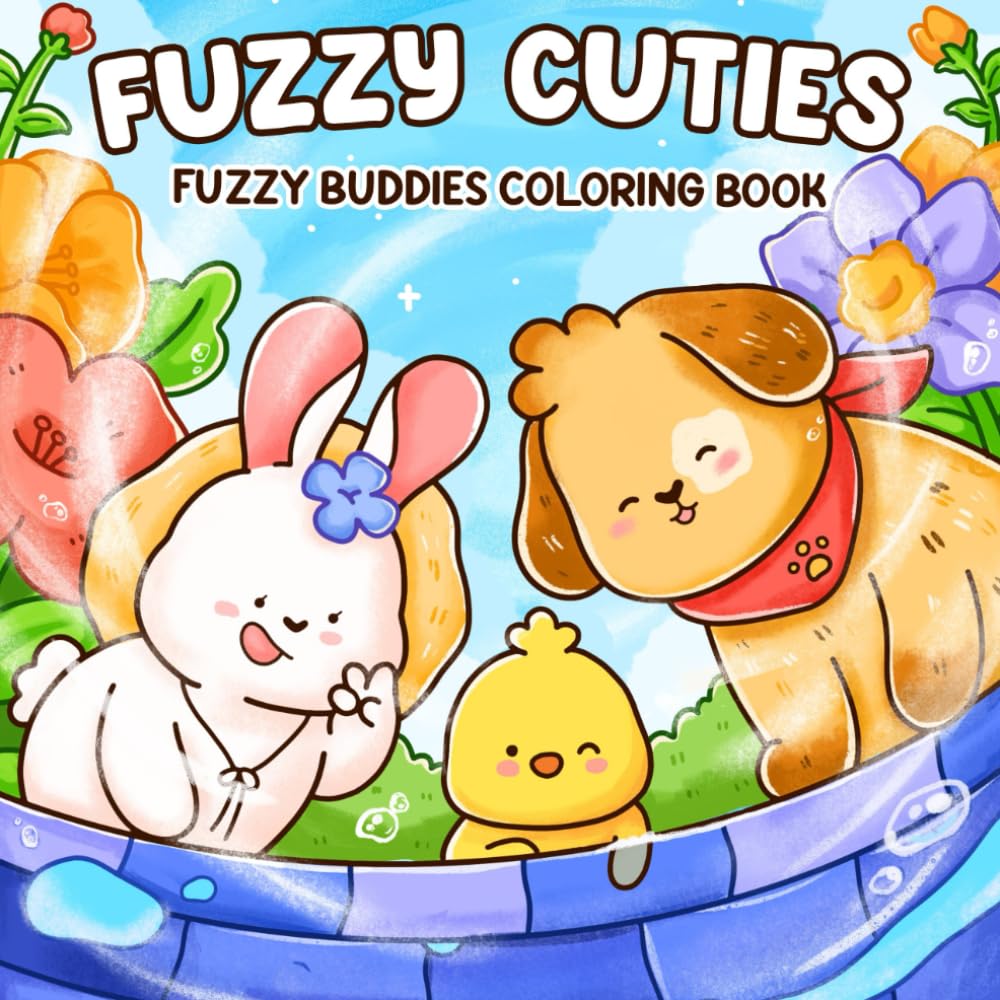 Fuzzy Cuties: Cozy Coloring Book for Teens and Adults with Cute Fuzzy Friends featuring Daily Momments For Relaxation and Stress Relief