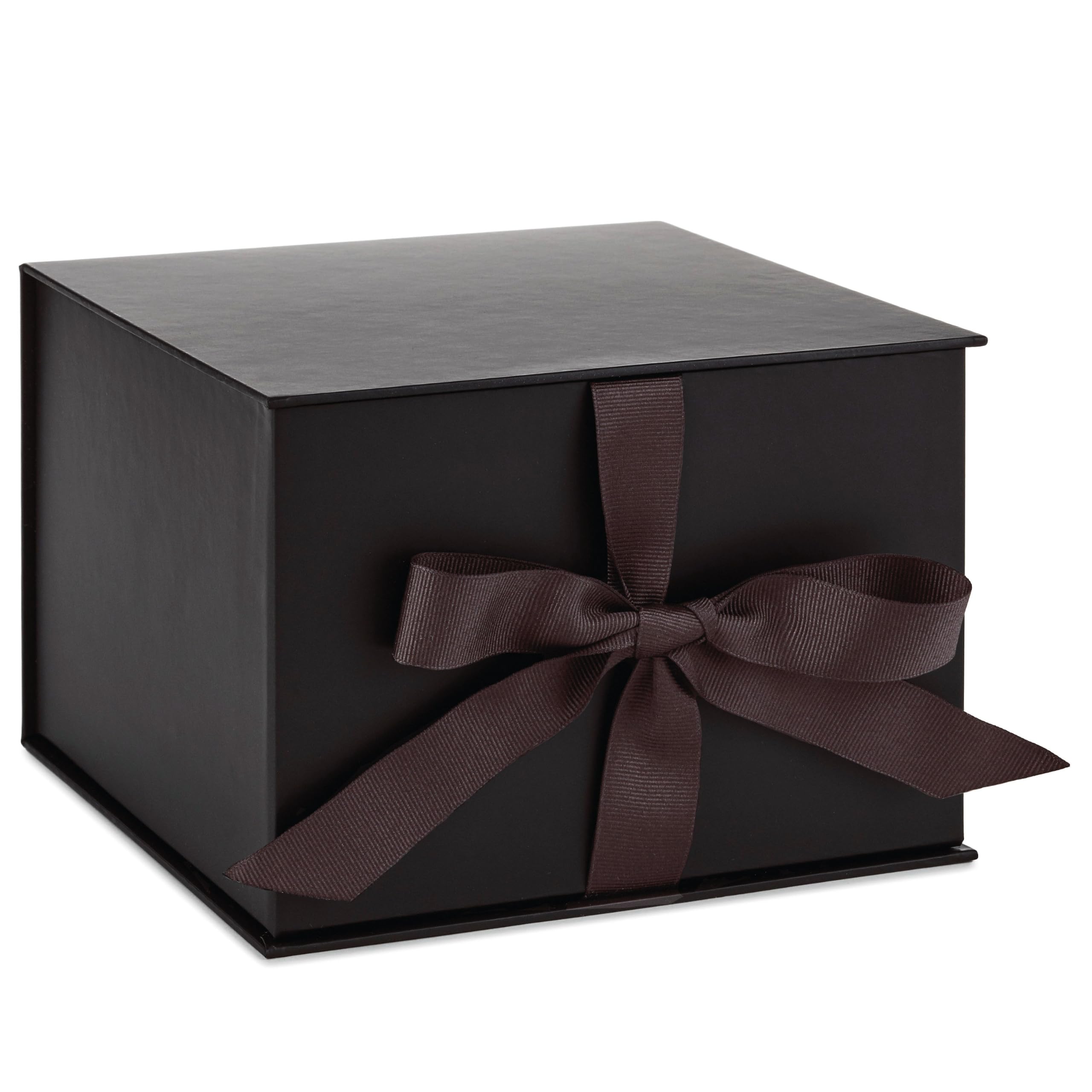 Black Gift Box with Lid & Ribbon, 7 in