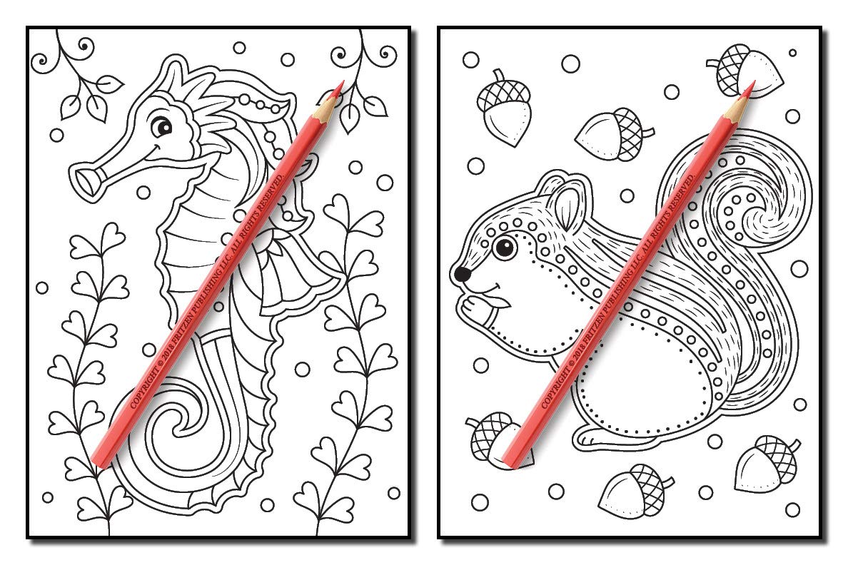 Animals for Beginners: An Adult Coloring Book with Fun, Easy, and Relaxing Coloring Pages