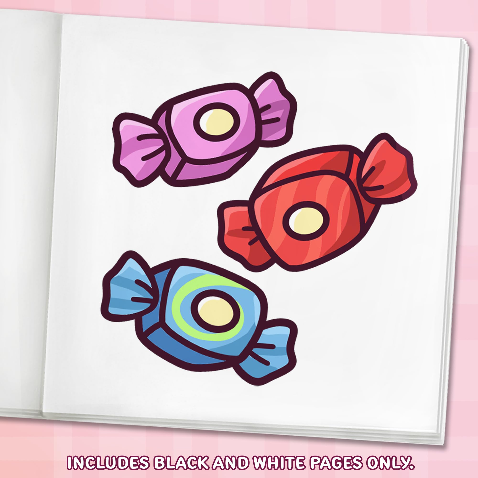 Cute & Sweet Coloring Book: Bold, Easy, and Simple Food Designs for Adults with Cakes, Candies, Ice Cream, Pastries, Desserts, and More! (Bold and Easy Coloring Books)