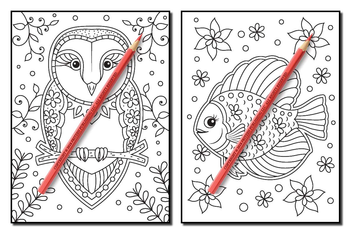 Animals for Beginners: An Adult Coloring Book with Fun, Easy, and Relaxing Coloring Pages