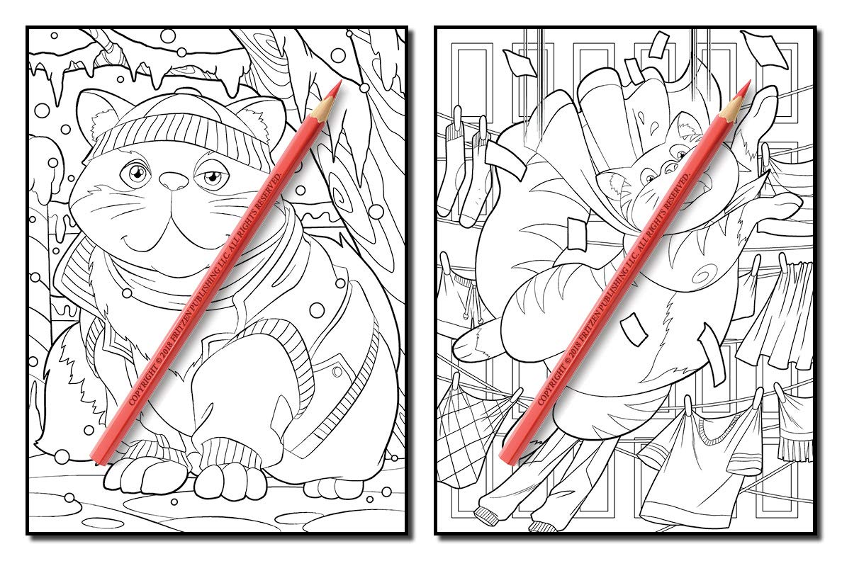 Cute Cats: An Adult Coloring Book with Funny Cats, Adorable Kittens, and Hilarious Scenes for Cat Lovers