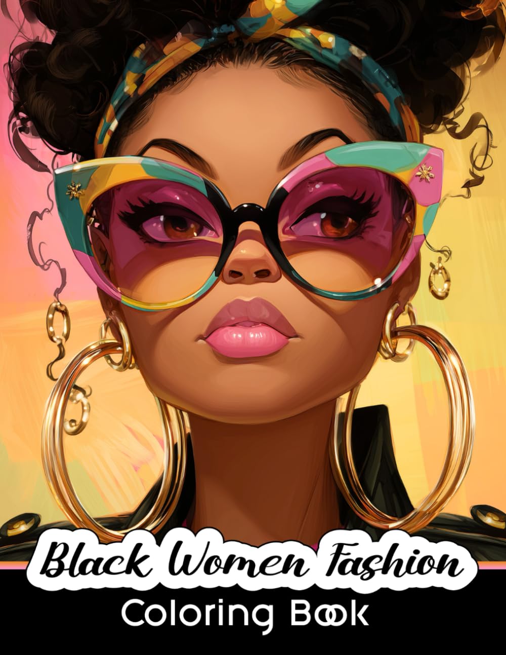 Black Women Fashion Coloring Book: Beautiful Black Women Coloring Pages for Adults: African American Women Portraits