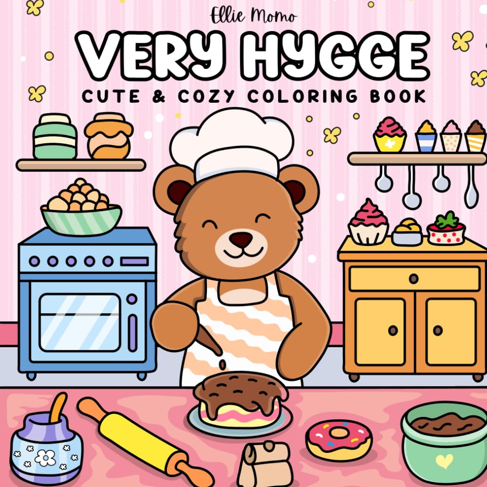 Very Hygge: Coloring Book for Adults and Teens Featuring Cute and Cozy Animal Characters (Hygge Friends Coloring)