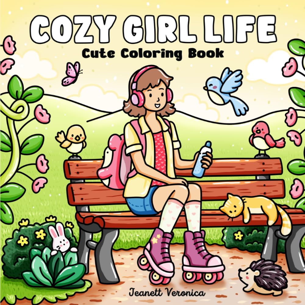 Cozy Girl Life: Cute Coloring Book for Adults & Teens Featuring Adorable Moments, Everyday Activities, and Sweet Nature Scenes (Cozy Girl Series)