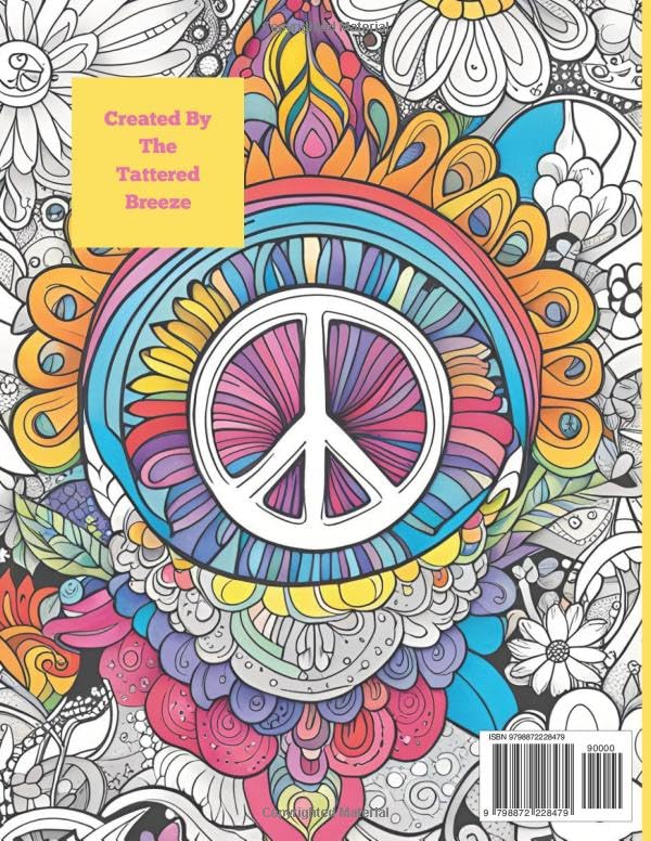 1970s Vibe Colouring Book: Hippy themes for you to colour