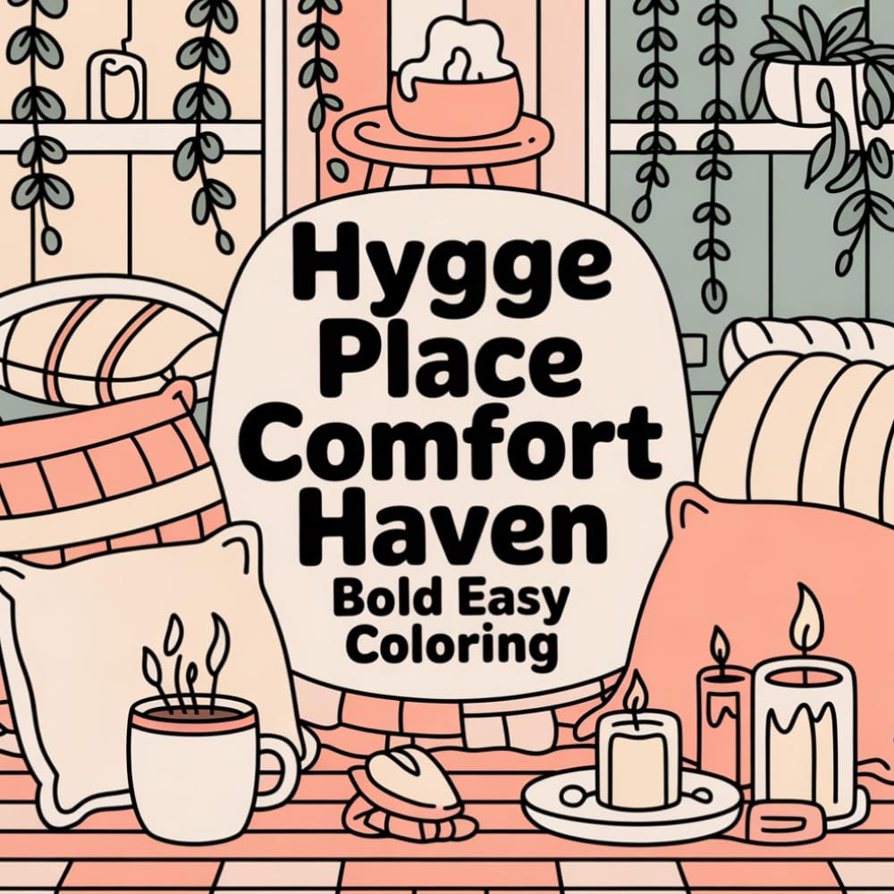 Hygge Place Comfort Haven Bold Easy Coloring: A relaxing and cozy coloring journey designed for calm, comfort, and creative joy.
