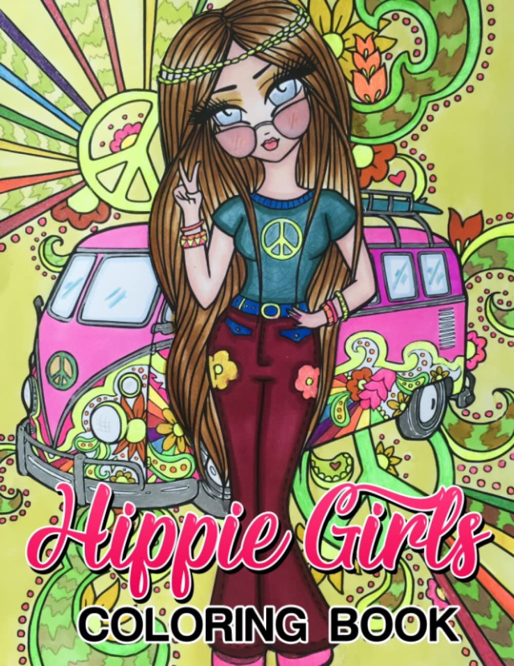 Hippie Girls Coloring Book: Fabulous Coloring Pages Features 60s & 70s Fashion For Girls Women | Relaxation & Stress Relief
