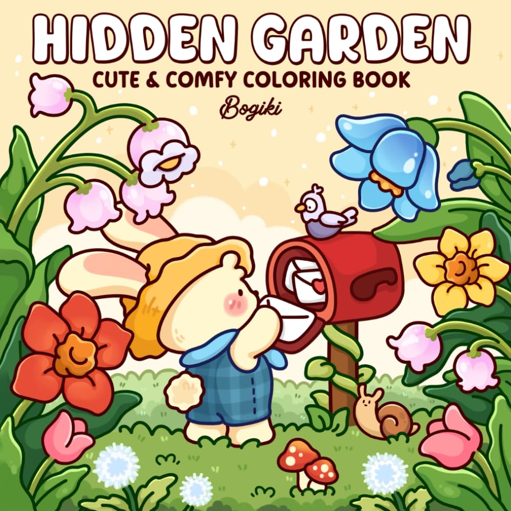 Hidden Garden: A Cute & Comfy Coloring Book for Teens and Adults Featuring Adorable Animals and Nature Scenes for Relaxation and Stress Relief