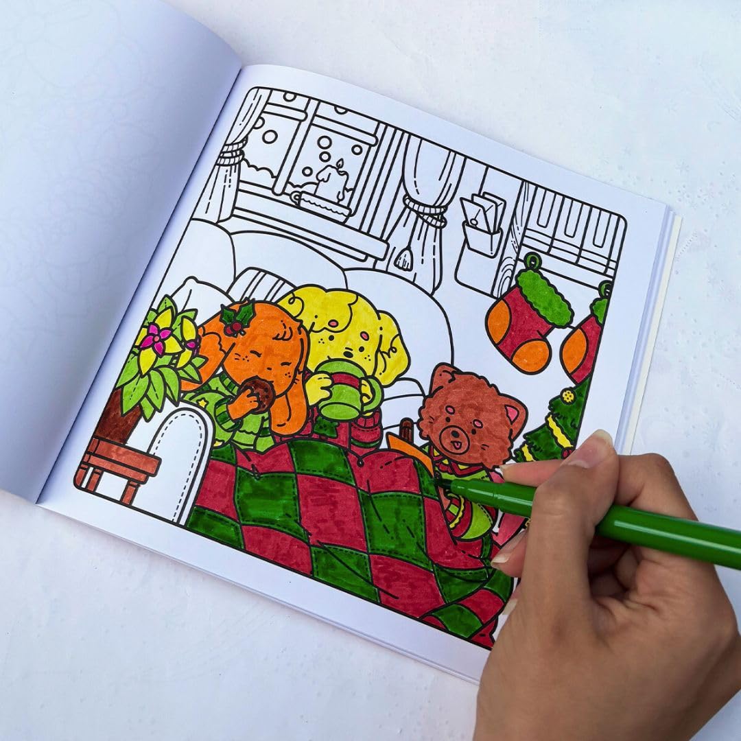 Cute & Cozy: Christmas: A Simple, Snuggly Coloring Book