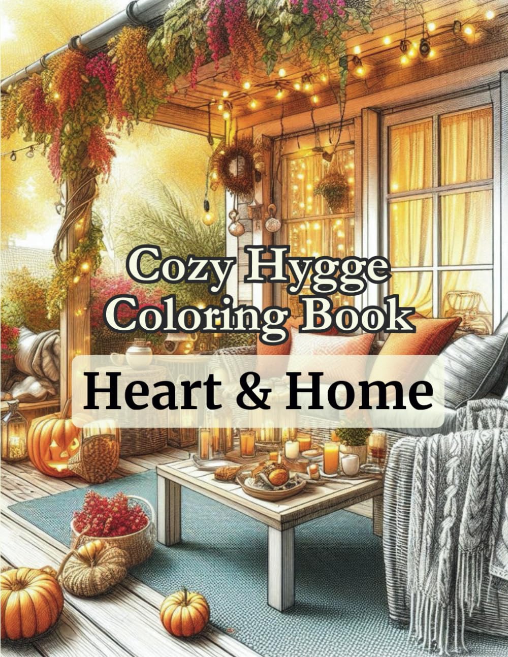 Cozy Hygge Coloring Book - Heart & Home: Hygge decor and relaxation coloring book for adults and teens (Varius Chronicles Coloring Books Relaxation Series: Relax, Create, Repeat)