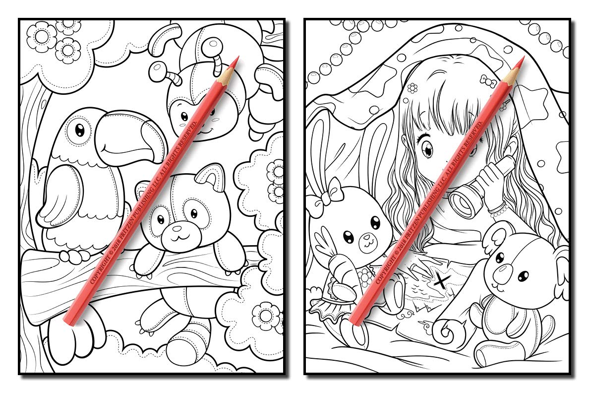Stuffed Animals: An Adorable Coloring Book with Cute Animals, Playful Kids, and Fun Scenes for Relaxation (Cute Animal Coloring Books)