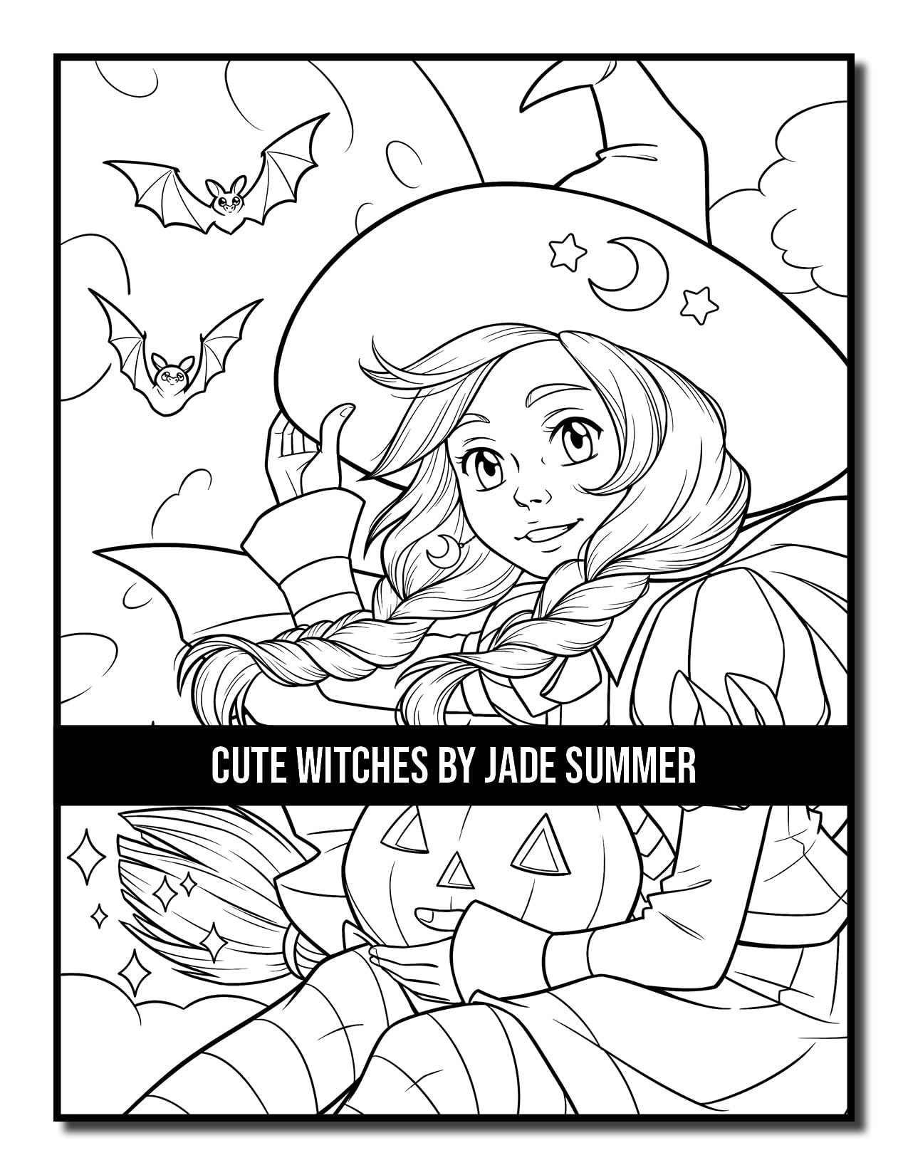 Cute Witches: An Adult Coloring Book with Adorable Gothic Scenes and Spooky Halloween Fun (Halloween Coloring Books)