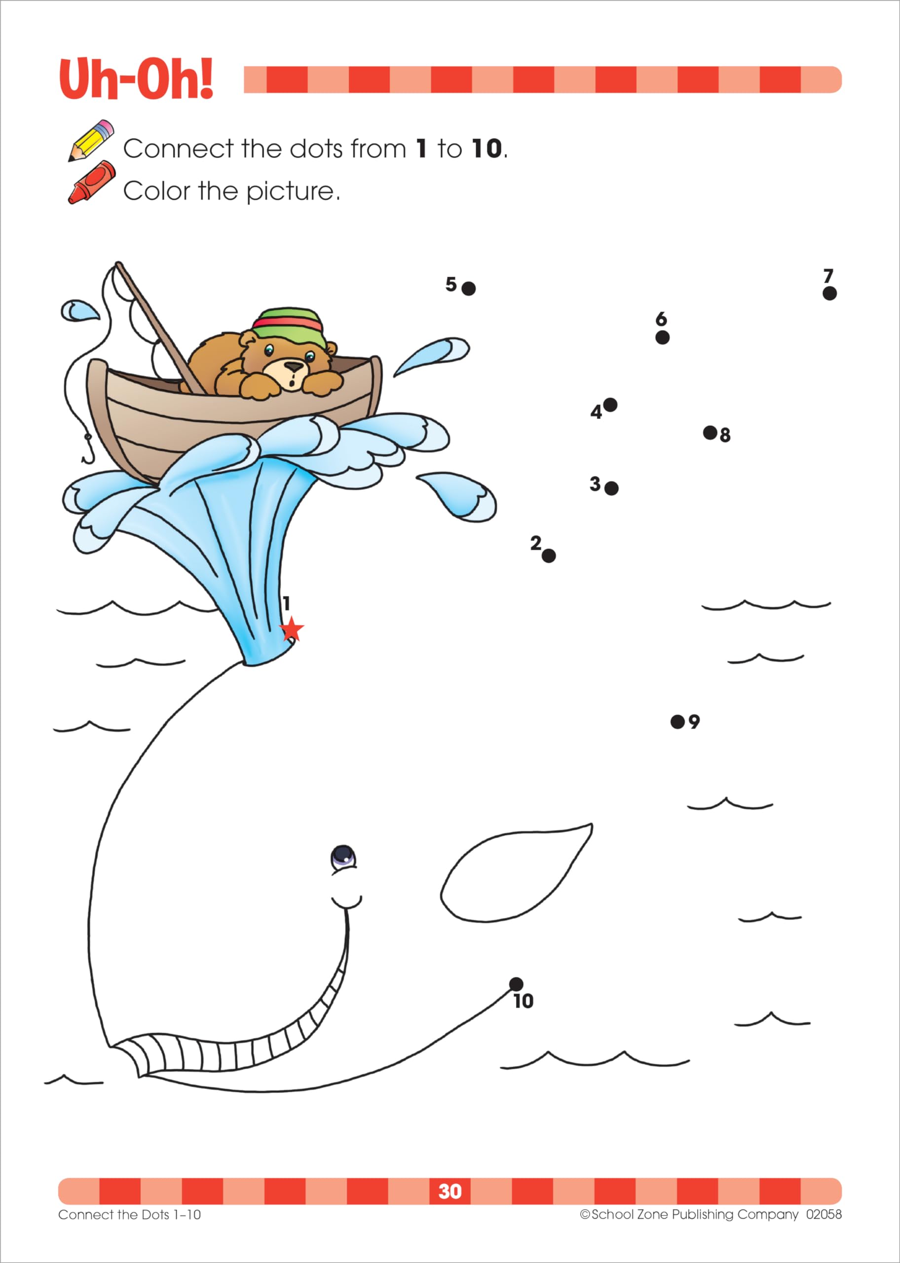 School Zone Connect the Dots Workbook: 32 Pages, Preschool, Kindergarten, Dot-to-Dots, Counting, Number Puzzles, Numbers 1-10, Coloring, Ages 3 to 5 (Get Ready! Book Series)