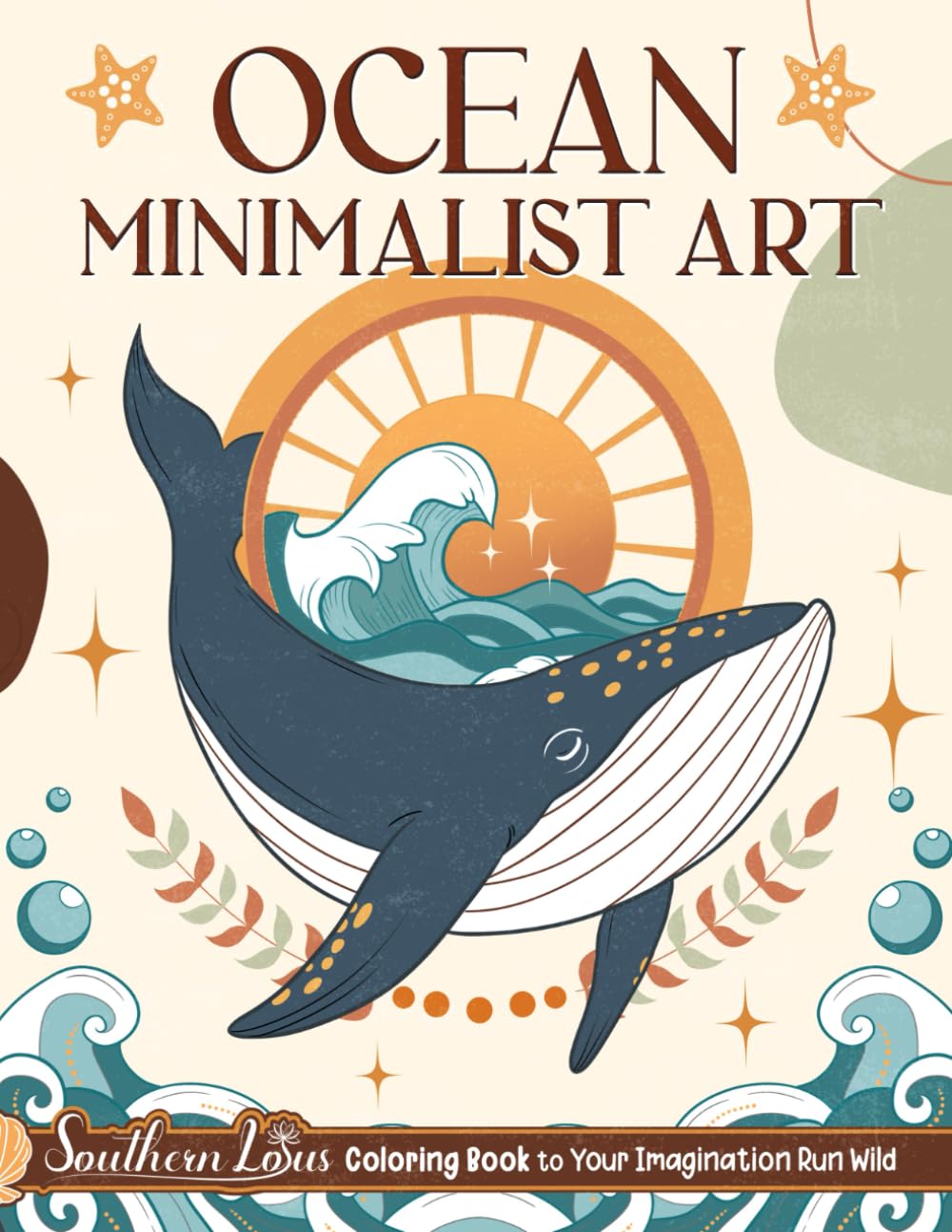 Ocean Minimalist Art: Coloring Book of Aesthetic Illustrations About Sea Animals with Turtles, Fish, Corals, and More, Large Print Drawings for Adults to Color and Relieve Stress
