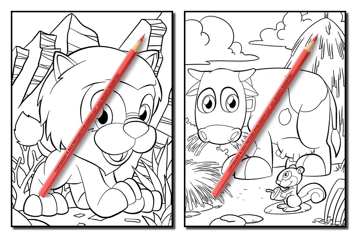 Cute Animals: An Adult Coloring Book with Fun, Easy, and Relaxing Coloring Pages for Animal Lovers