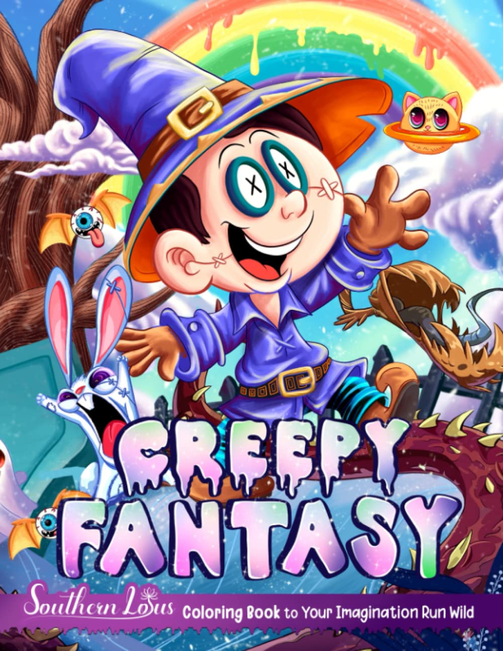 Creepy Fantasy Coloring Book: Horror Illustrations With Gothic Graphic Designs, Provide Relaxation And Creativity For Adults Women Teens Colorists, Scary Painting Papers To Color