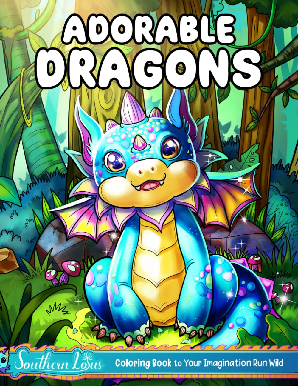 Adorable Dragons Coloring Book: Coloring Book of Beautiful Dragon Illustrations With Cute and Lovable Styles, Fantasy Animal Drawings for Adults and Teens to Color, Relieve Anxiety and Relax
