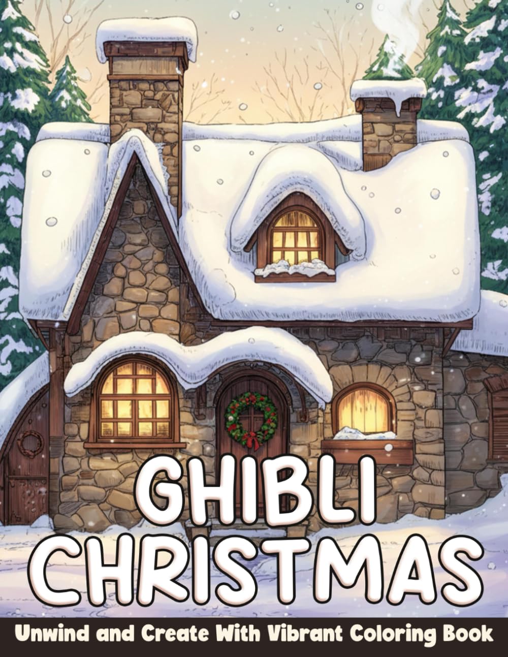 Ghibli Christmas coloring Book: Whimsical Coloring Pages featuring Enchanted Seasonal Scenes and Delightful Illustrations for All Ages Joy and Relaxation