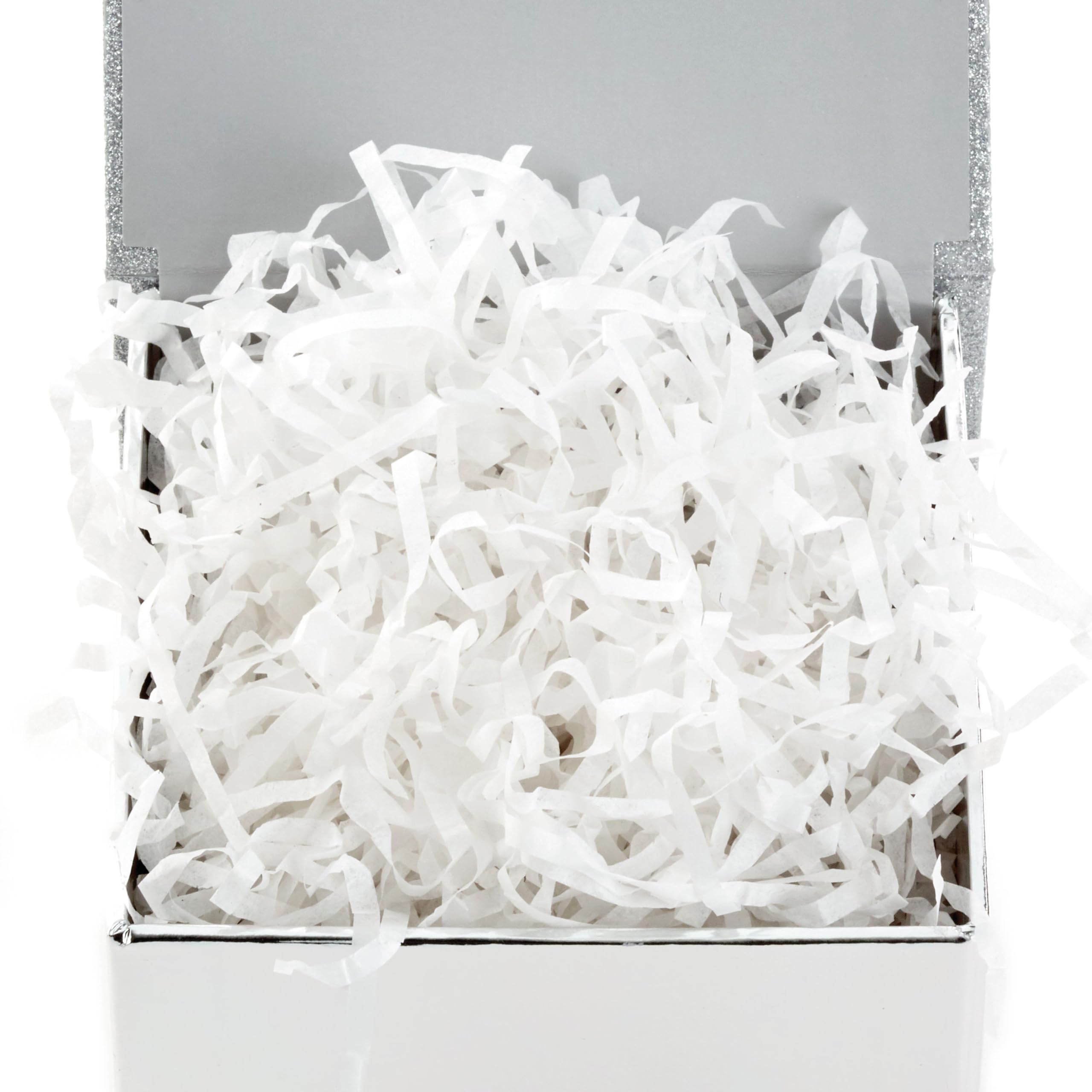 Silver Glitter Gift Box with Bow, 4.2 in