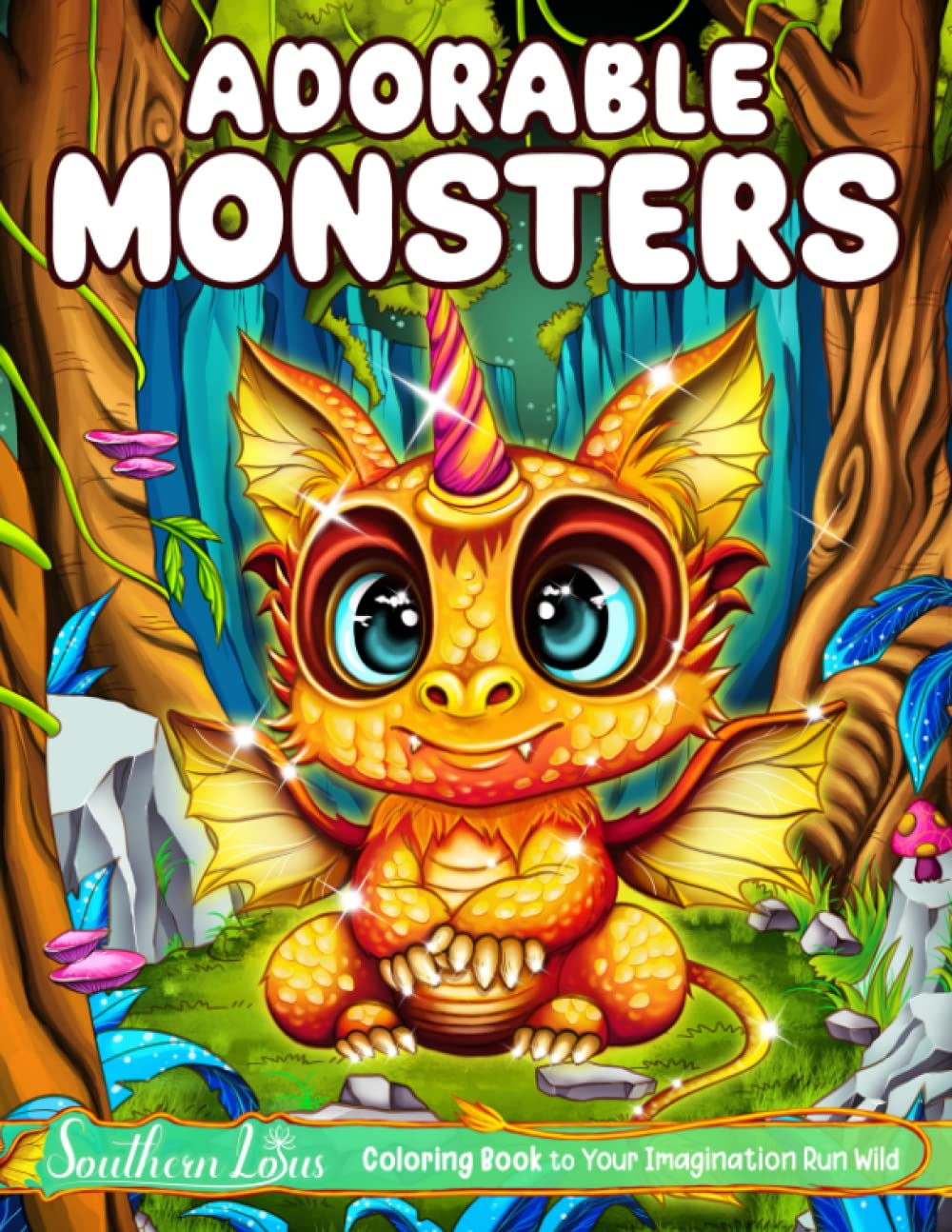 Adorable Monsters Coloring Book: A Collection of Weird and Lovable Monster Illustrations, Large Print Coloring Pages for Adults Women Teens Provide Relaxation and Stress Relief