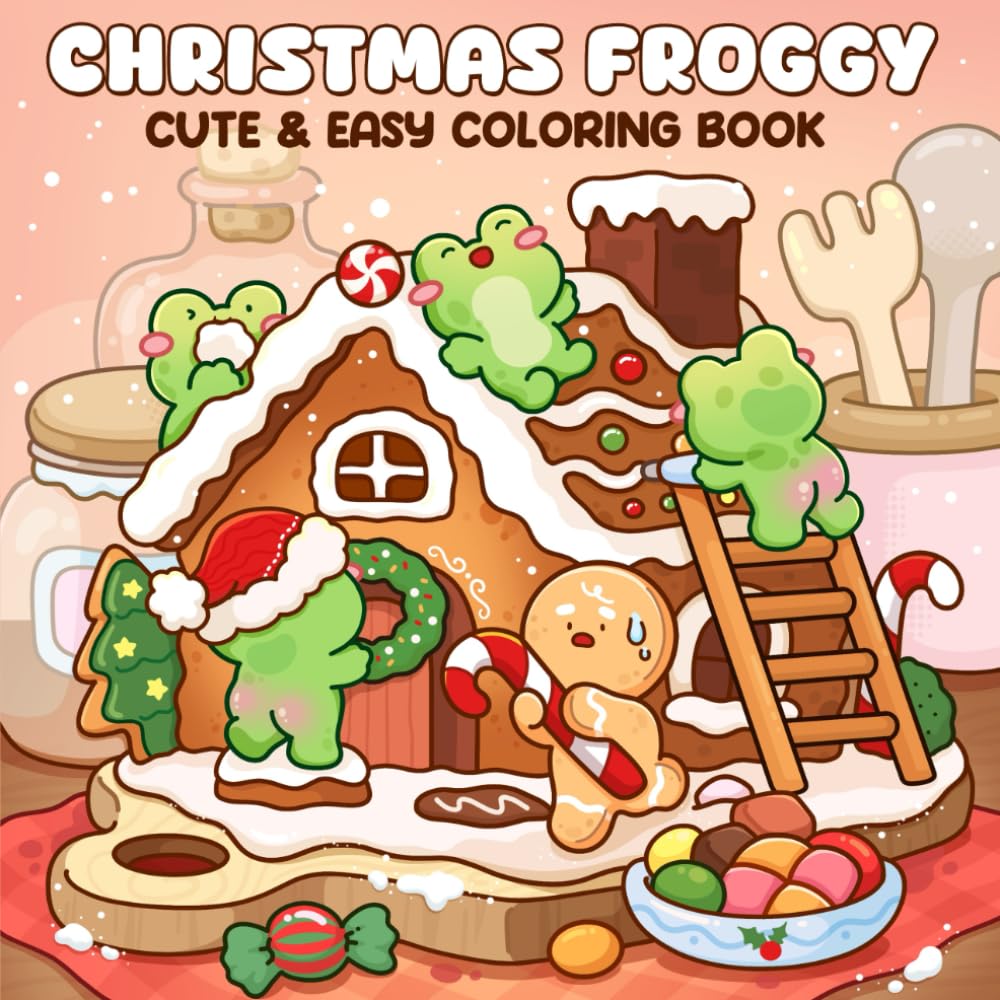 Christmas Froggy: A Coloring Book for Adults and Teens Featuring Adorable Frogs, Playful and Festive Scenes for Relaxation