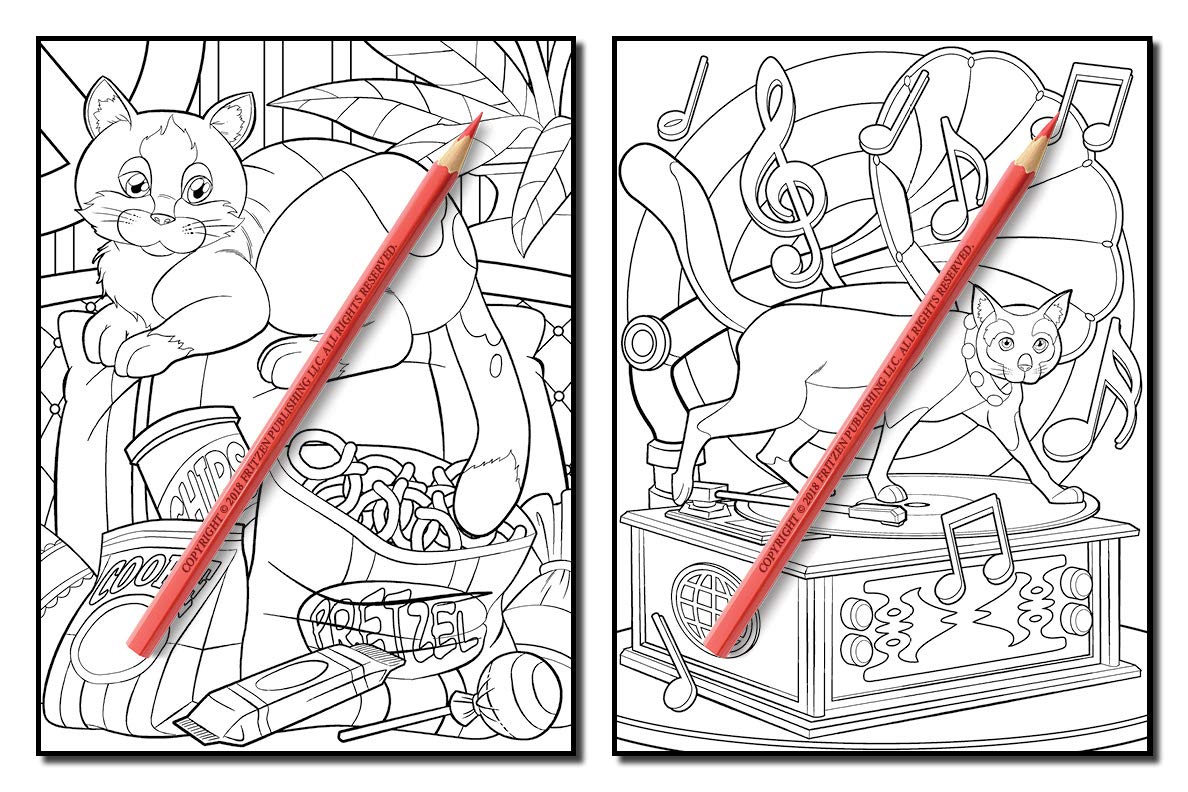 Cute Cats: An Adult Coloring Book with Funny Cats, Adorable Kittens, and Hilarious Scenes for Cat Lovers