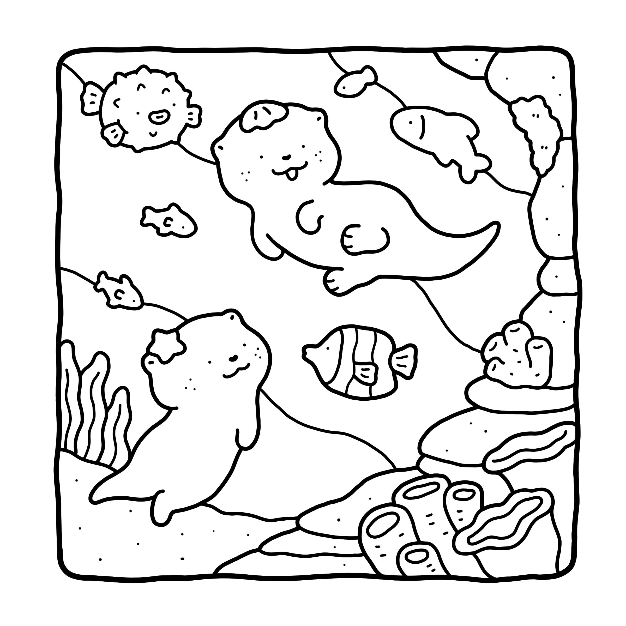 Otterly Cute!: Coloring Book for Adults and Kids (Cozy Spaces Coloring)