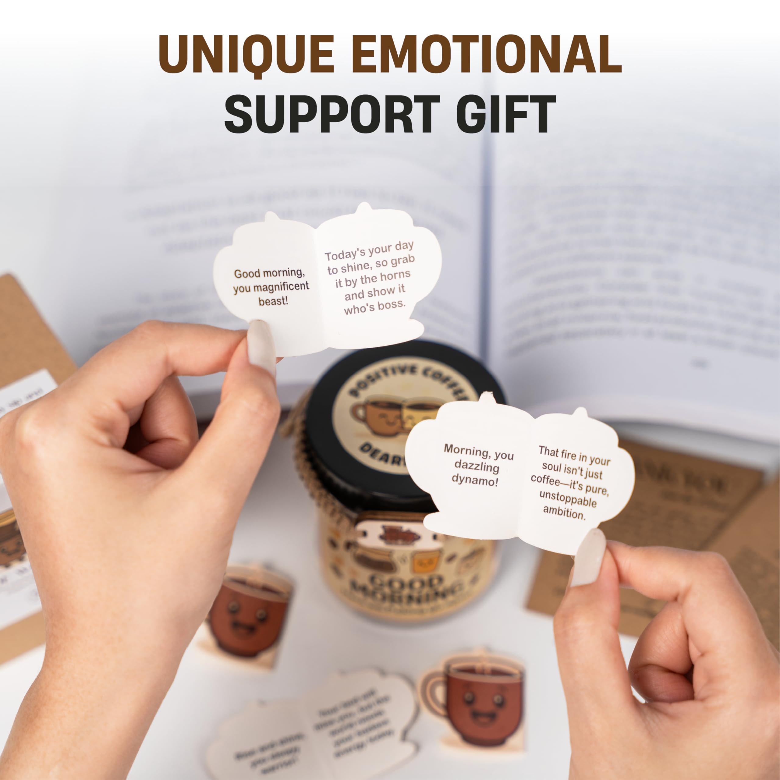60 Positive Coffee Cards Jar, Coffee Gifts For Women and Men, Pour Over Coffee Maker Card, Coffee Gift Set, Coffee Lover Gifts for Women, Men, Dad And Mom, Coffee Gifts, Coffee Gifts For Men, Dad