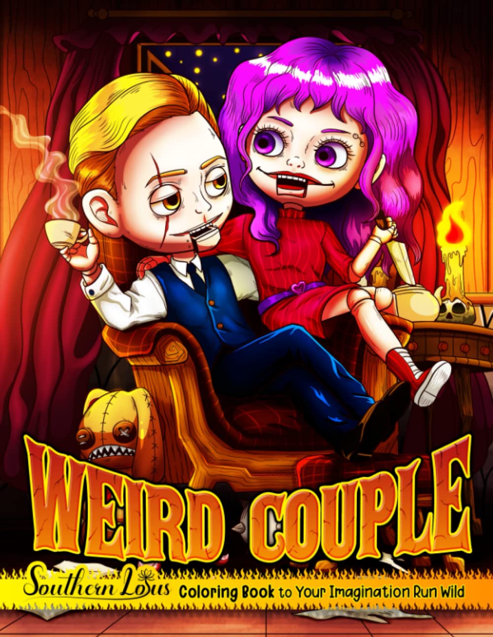 Weird Couple Coloring Book: Scary And Haunting Illustrations Pages, Bizarre Colored Papers To Explore Horror Imagination Worlds, Relaxation Activity Gifts For Adults Girls Teens
