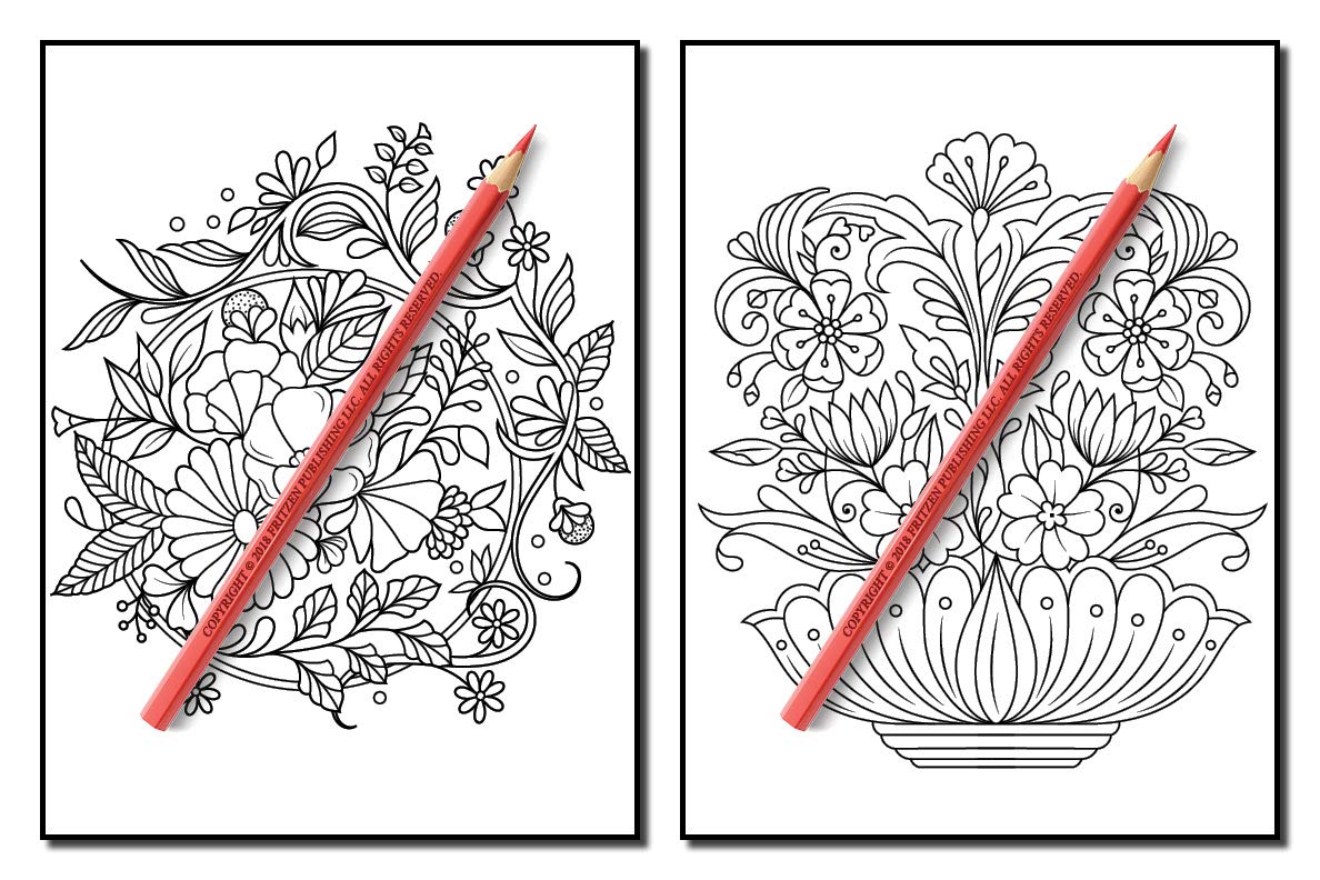 Springtime Flowers: An Adult Coloring Book with Beautiful Spring Flowers, Fun Flower Designs, and Easy Floral Patterns for Relaxation
