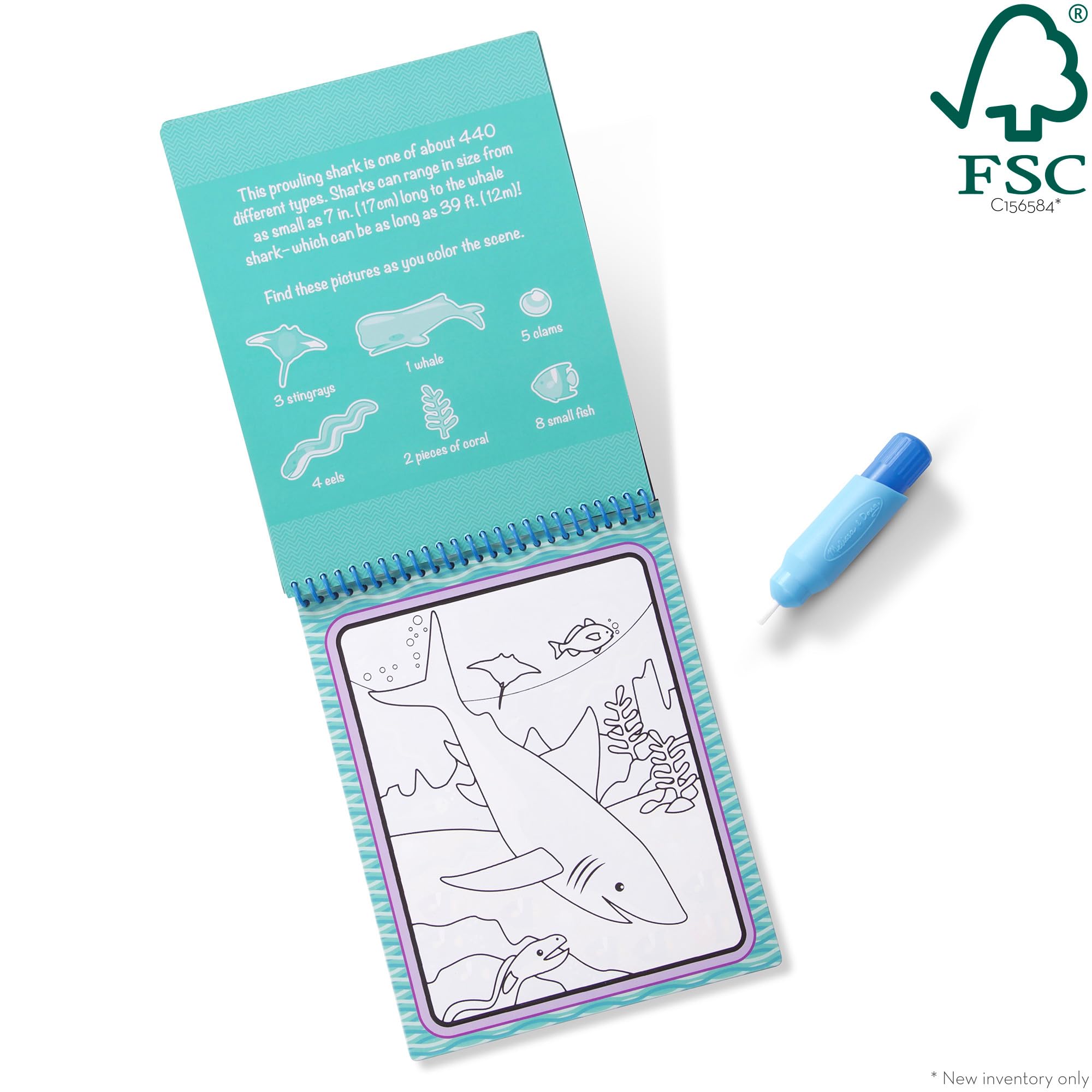 Melissa & Doug On The Go Water Wow! Mess Free Coloring Book, Reusable Water-Reveal Activity Pad, Under The Sea, Travel Toys, Party Favors, for Toddlers & Kids Ages 3+ - FSC Certified