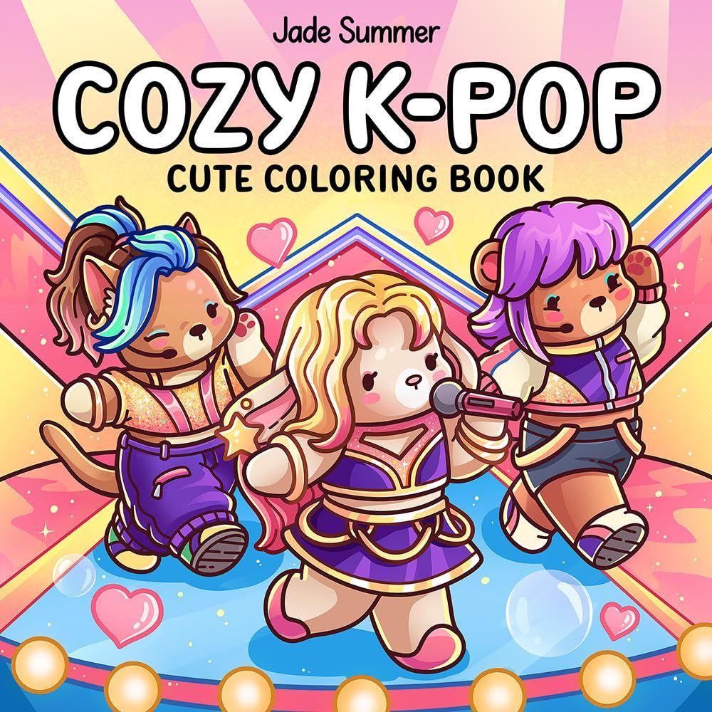 Cozy K-Pop: Cute Coloring Book for Adults and Teens Celebrating the Worldwide Music Sensation (Cozy Coloring Books)