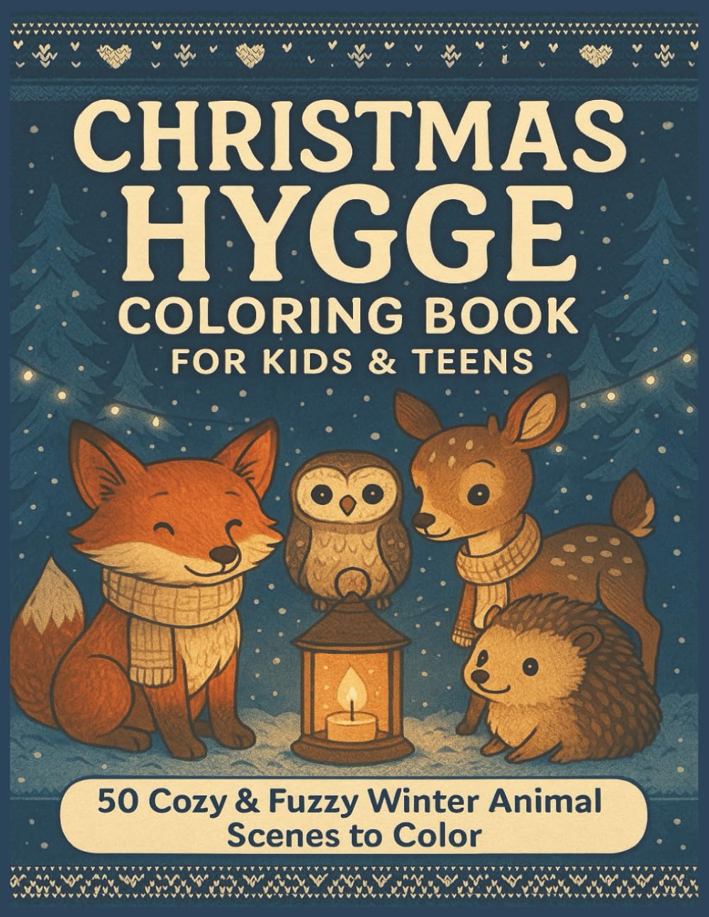 Christmas Hygge Coloring Book For Kids And Teens: 50 Cozy, Fuzzy, Hygge Christmas Coloring Pages for Kids and Teens • Winter Animals, Woodland Scenes • 8.5 x 11 • Perfect for Gifts