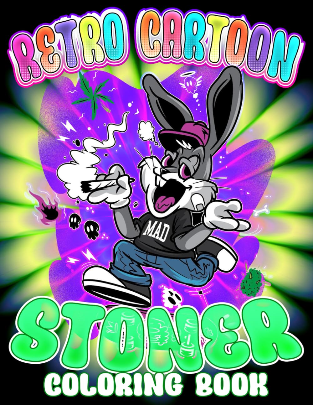 Retro Cartoon Stoner Coloring Book: Encourage Creativity With Psychedelic Coloring Pages Featuring Trippy Hippie Illustrations About Iconic Scenes And Characters For Weed Lovers