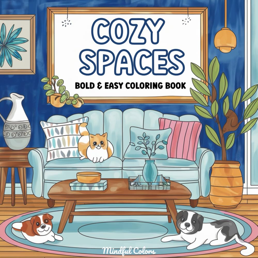 Cozy Spaces Coloring Book for Adults and Teens: Cute, Cozy Designs for Mindful Relaxation and Stress Relief (Cozy Hygge Coloring) (Cute and Easy Coloring Books)
