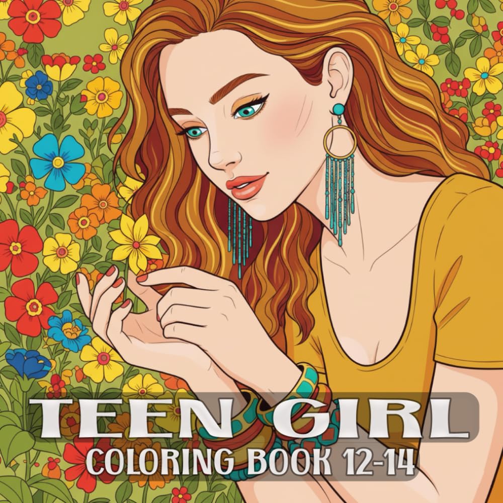 TEEN GIRL COLORING BOOK 12-14: Boho Chic Fashion Style: Aesthetic Vintage Y2K Outfits Design for Tween Girls. Hippie Fun Stress Relief Creative Relaxing Activity Gift for Young Adults.
