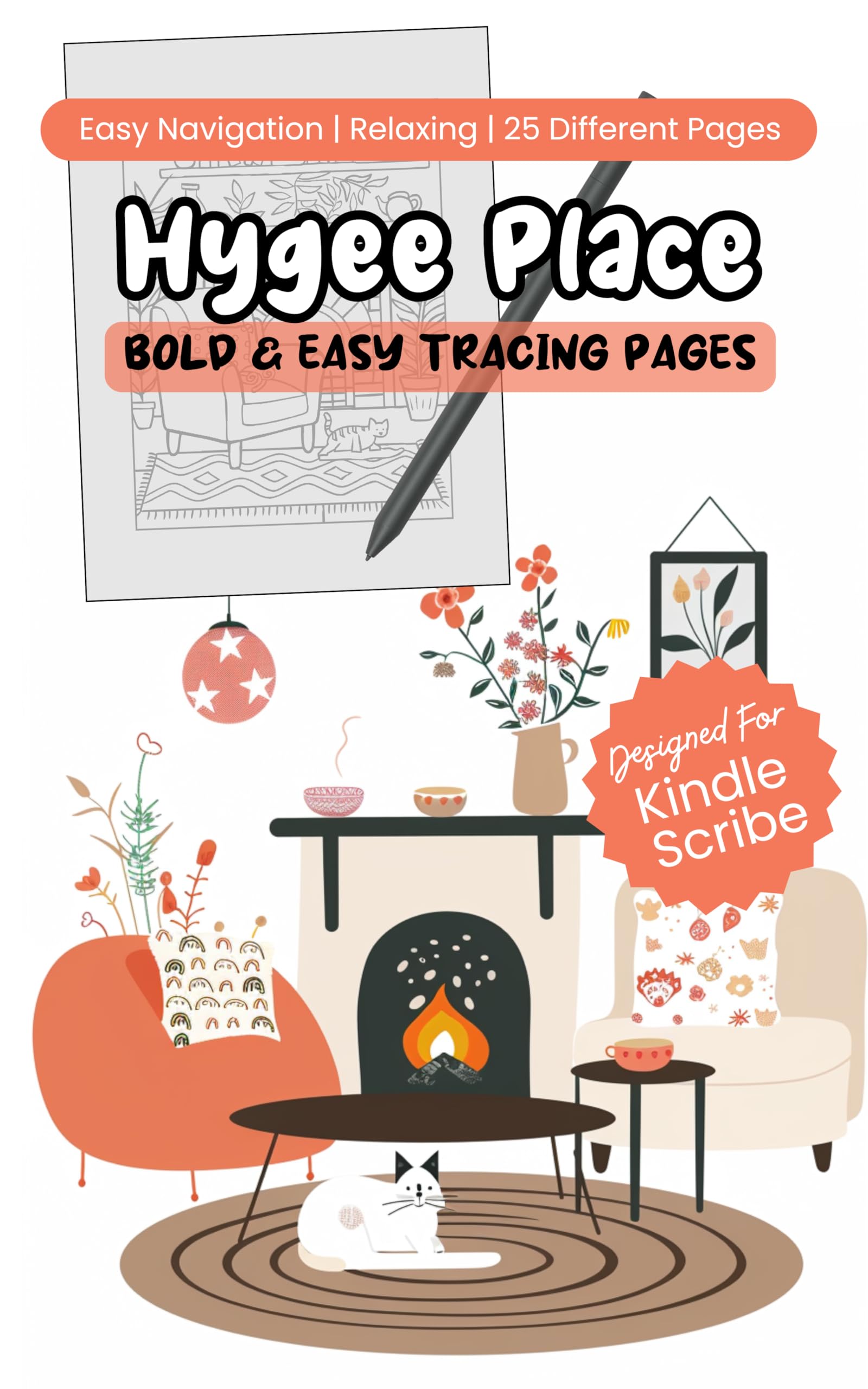 Hygge Place Bold and Easy Tracing Pages (Kindle Scribe Only)
