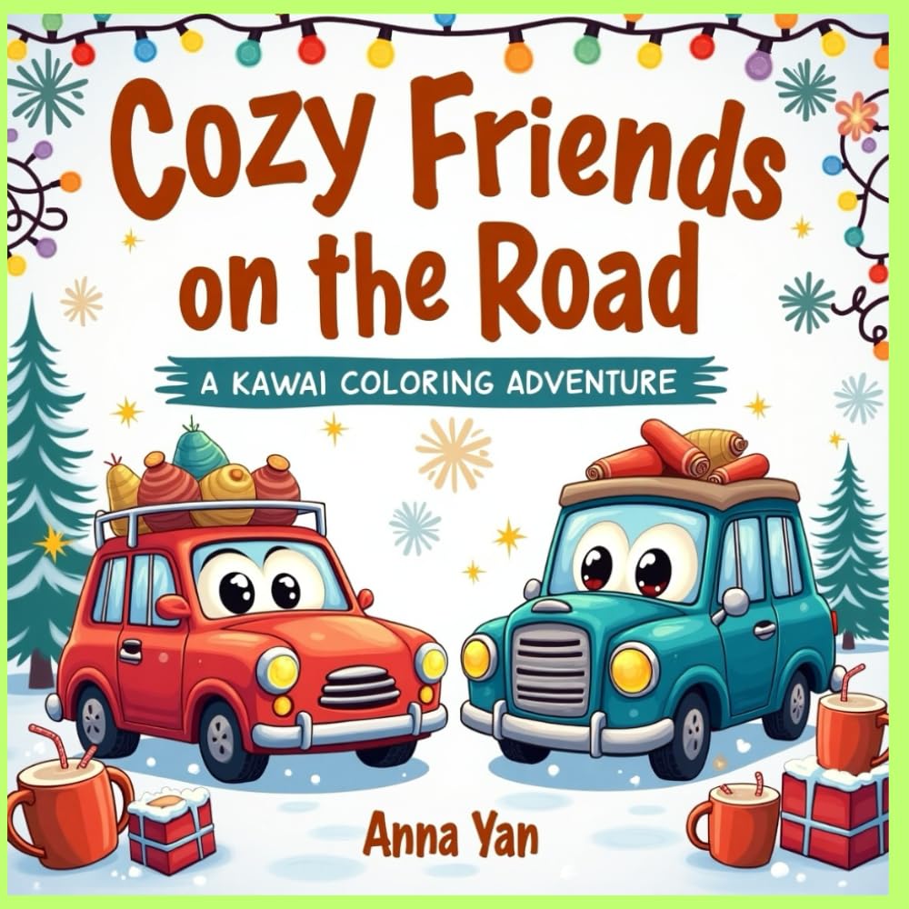 Coloring book: Cars and friends -Cozy friends on the road