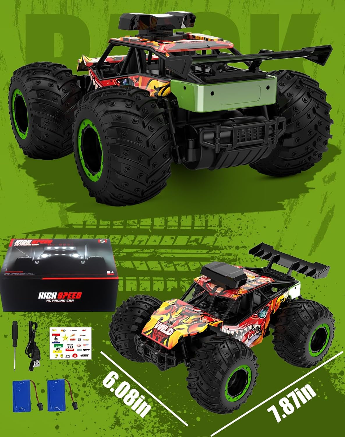 RC Cars,1:20 Scale Remote Control Toy Car,2Wd High Speed 30 Km/H All Terrains Electric Toy off Road RC Car,Rc Cars for Boys Kids and Adults Gift (Red)