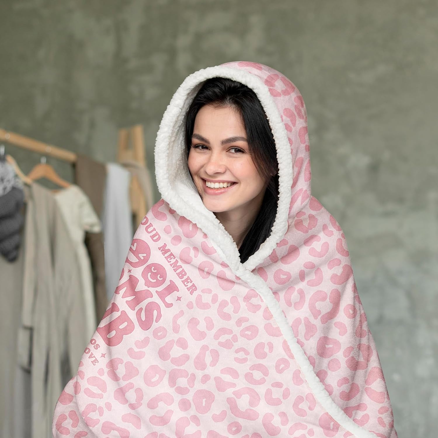 Gifts for Mom, Wearable Blanket with Leopard Print, Mothers Day, Birthday Mom Gifts from Daughter Son, Hooded Blanket